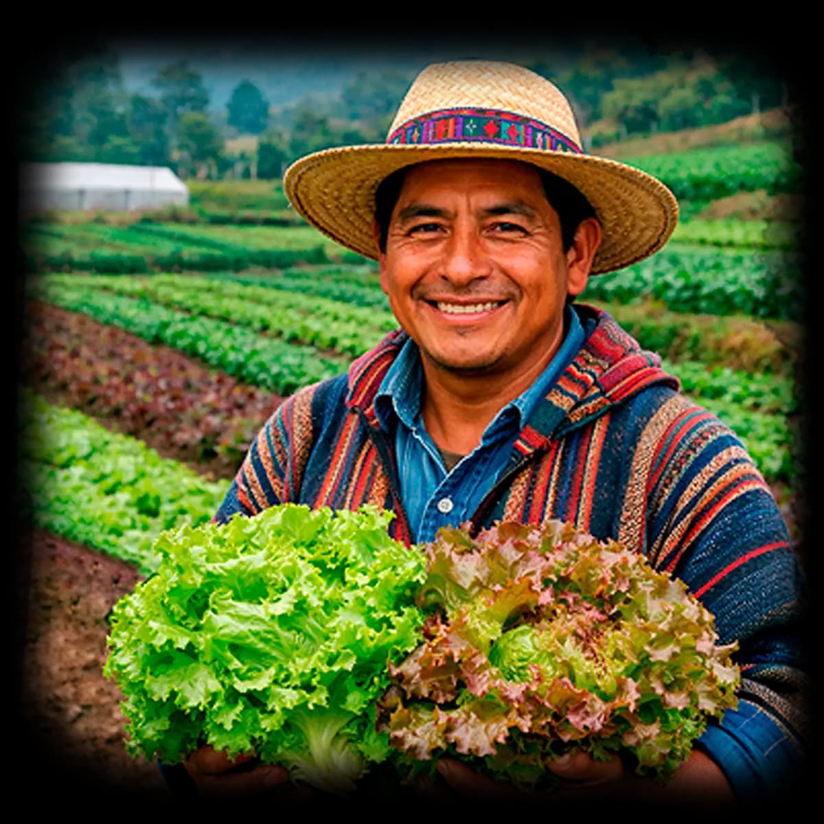 Personas cultivando lechugas